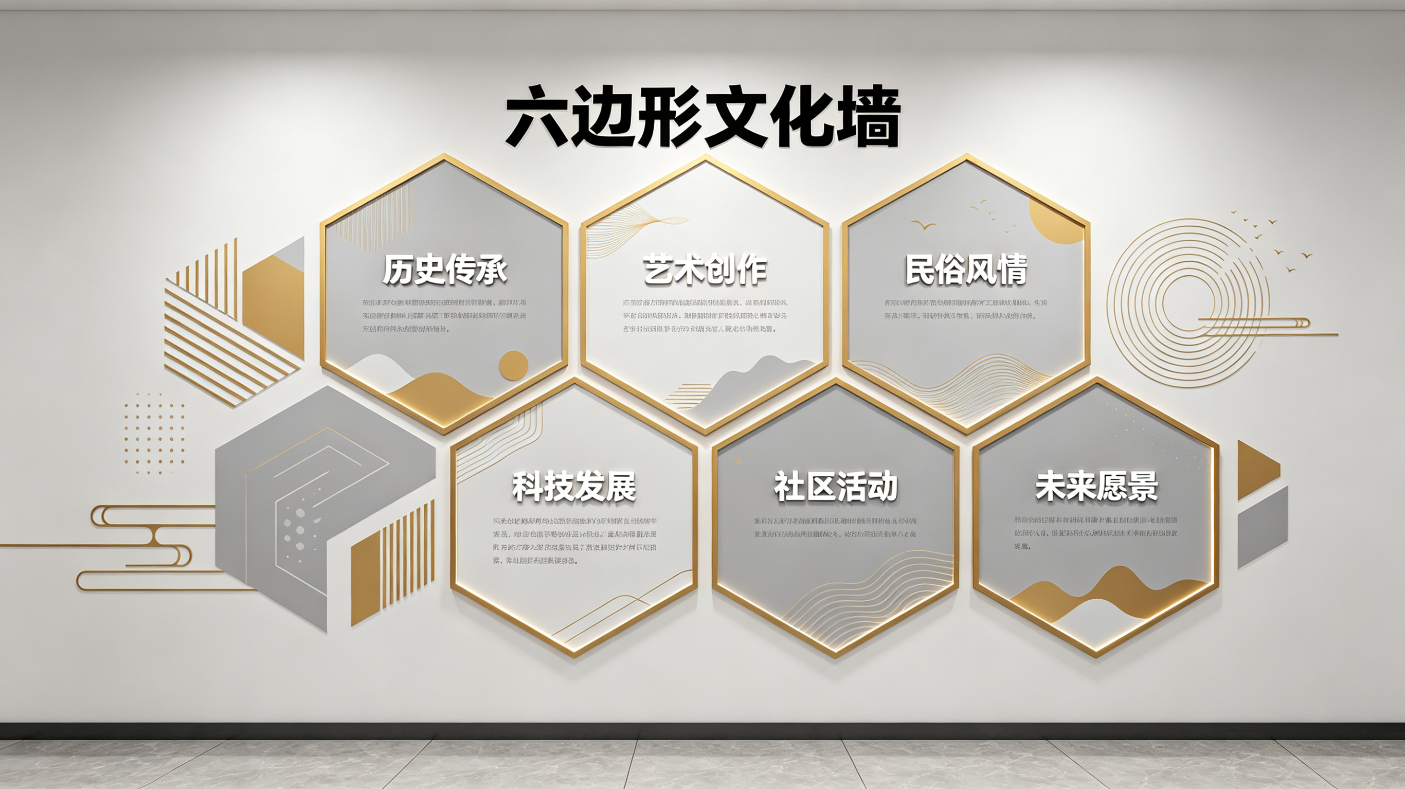 天全企业文化墙 | 六边形信息美学